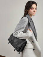 Leather Flap Messenger Bag