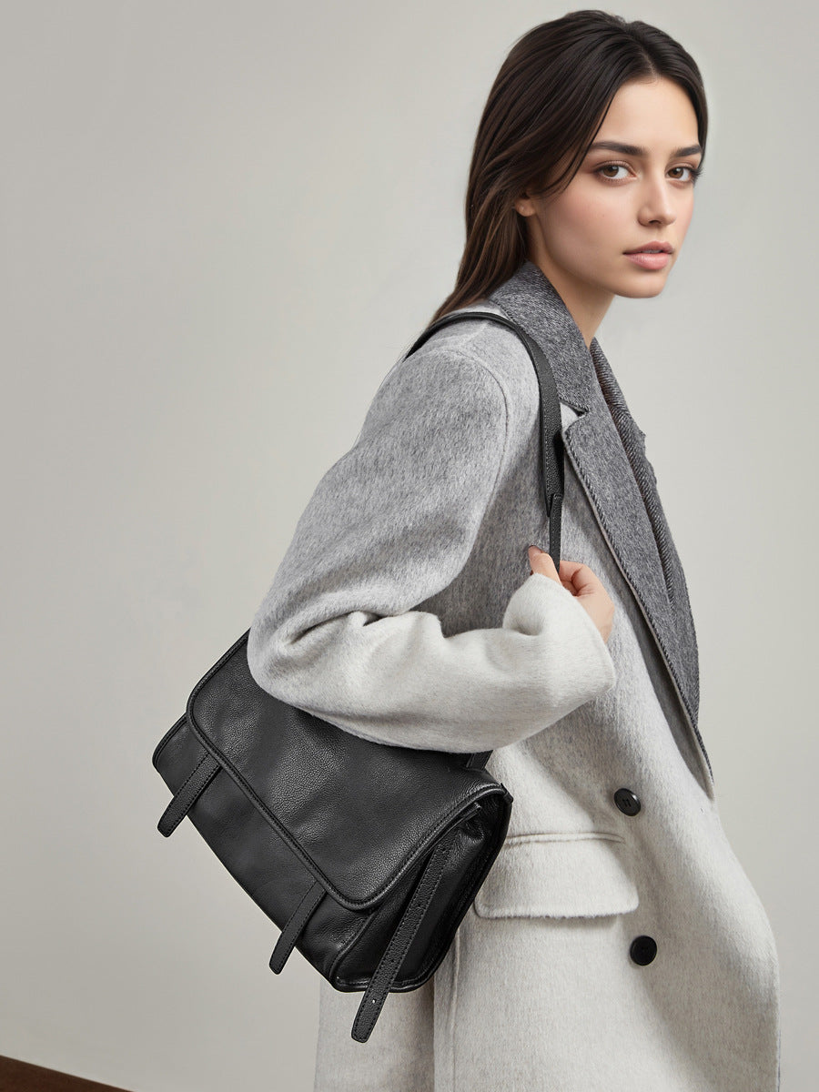 Leather Flap Messenger Bag