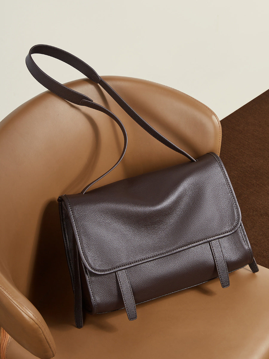 Leather Flap Messenger Bag