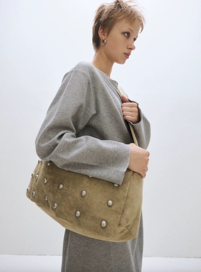 Large Studded Shoulder Bag