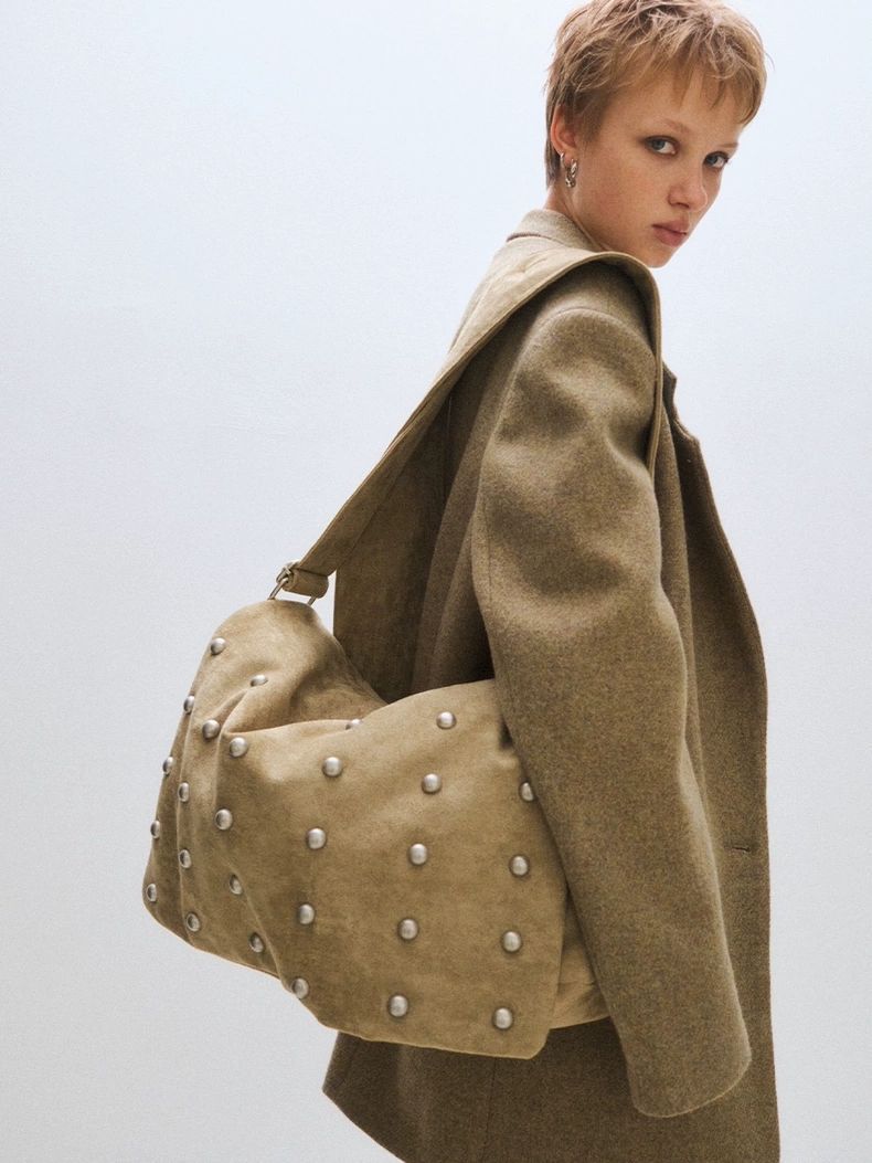 Large Studded Shoulder Bag