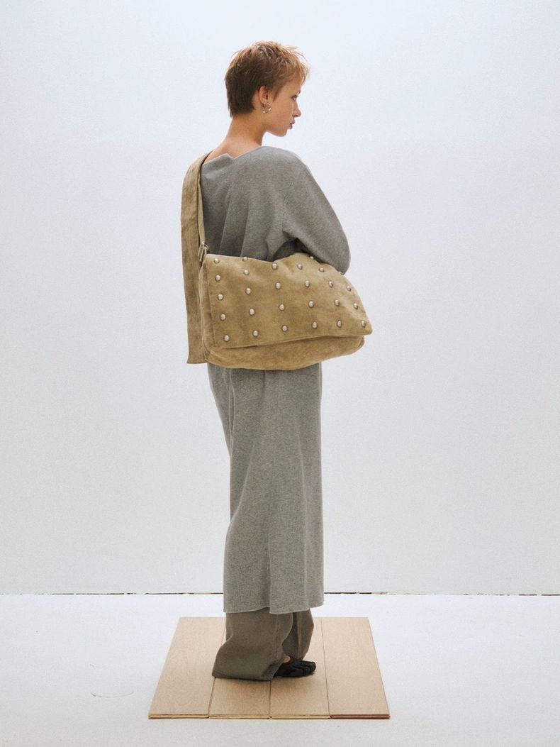 Large Studded Shoulder Bag