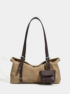Vintage Faux Suede Hobo Bag