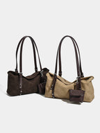 Vintage Faux Suede Hobo Bag