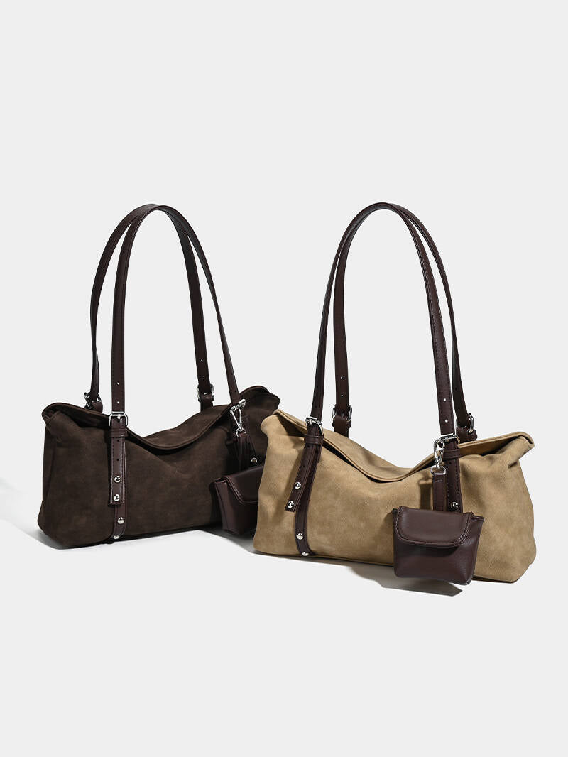 Vintage Faux Suede Hobo Bag