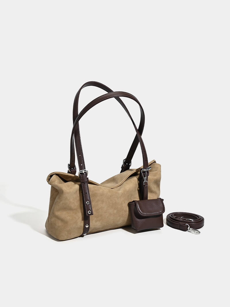 Vintage Faux Suede Hobo Bag
