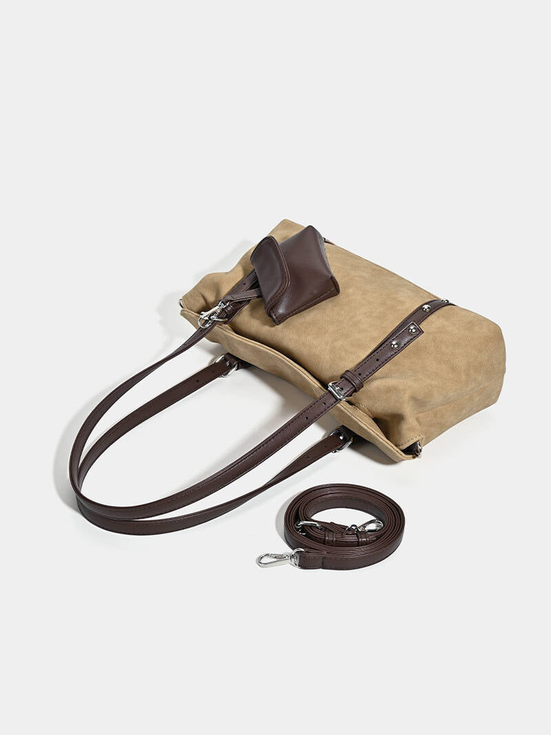 Vintage Faux Suede Hobo Bag