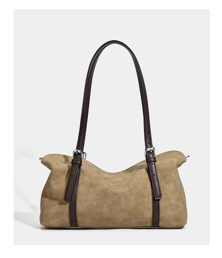 Vintage Faux Suede Hobo Bag