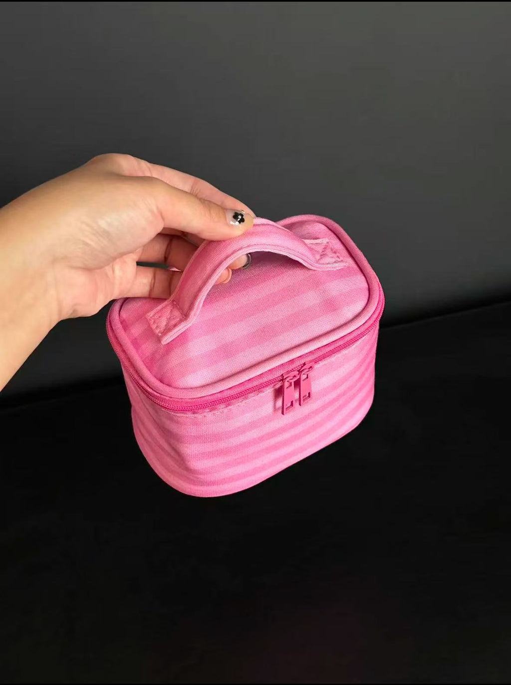 Striped Makeup Bag