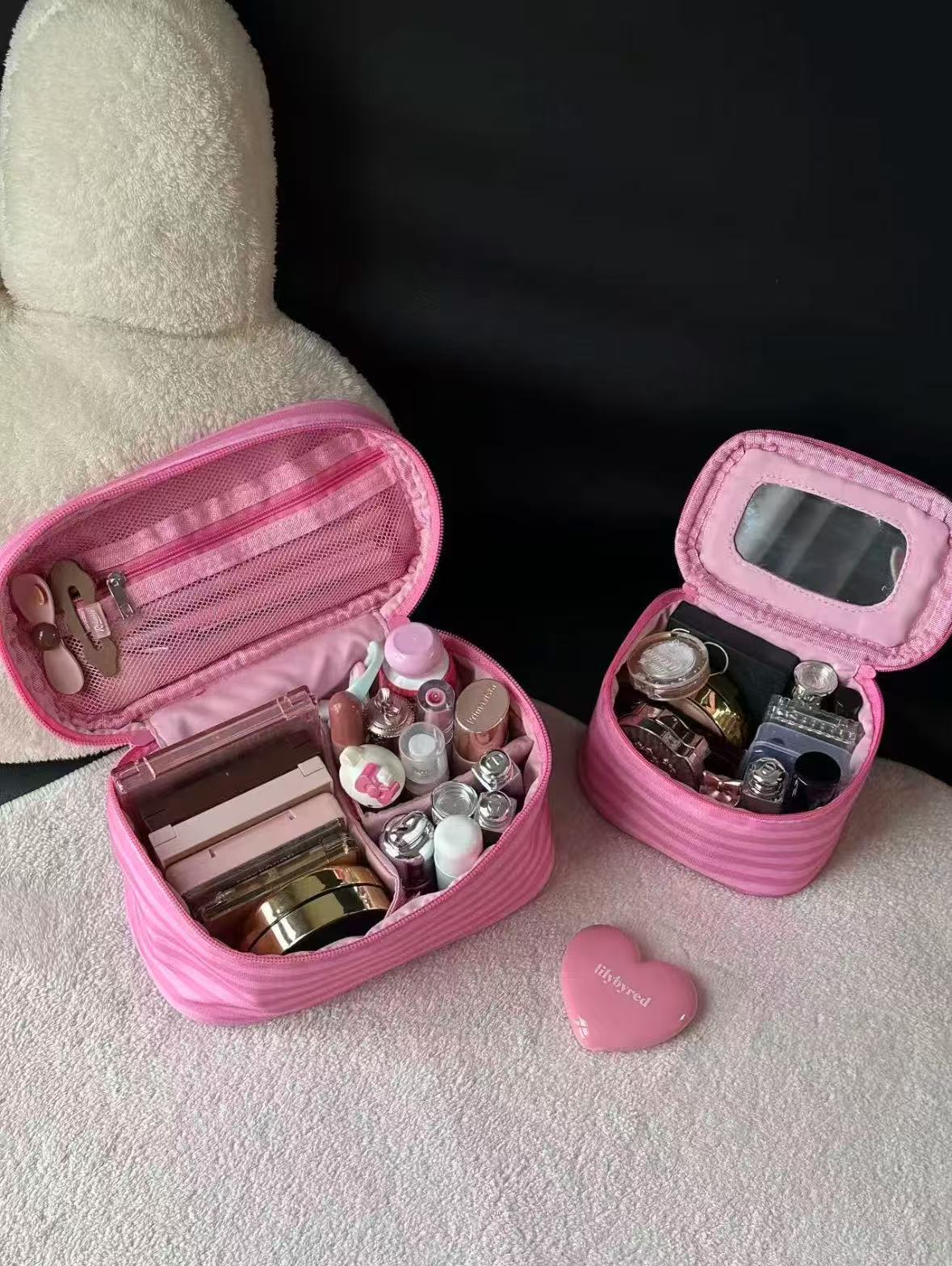 Striped Makeup Bag