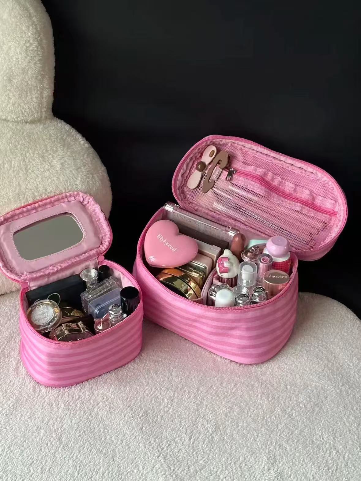Striped Makeup Bag