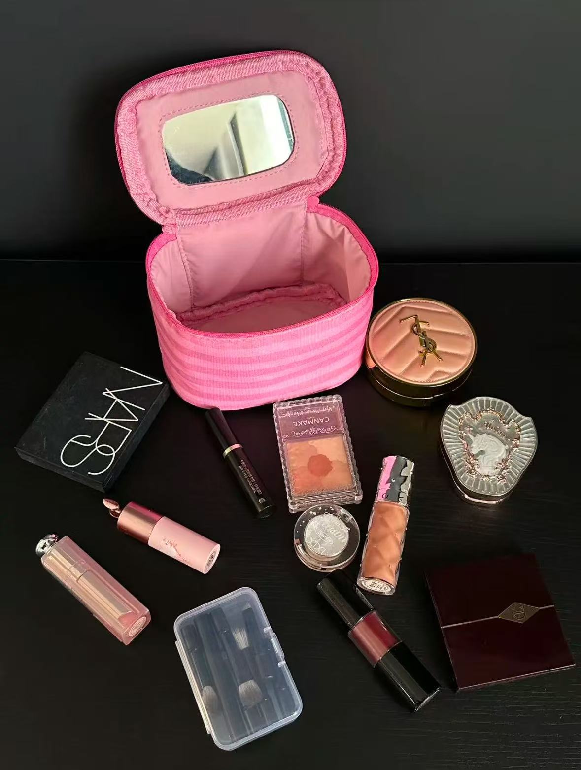 Striped Makeup Bag