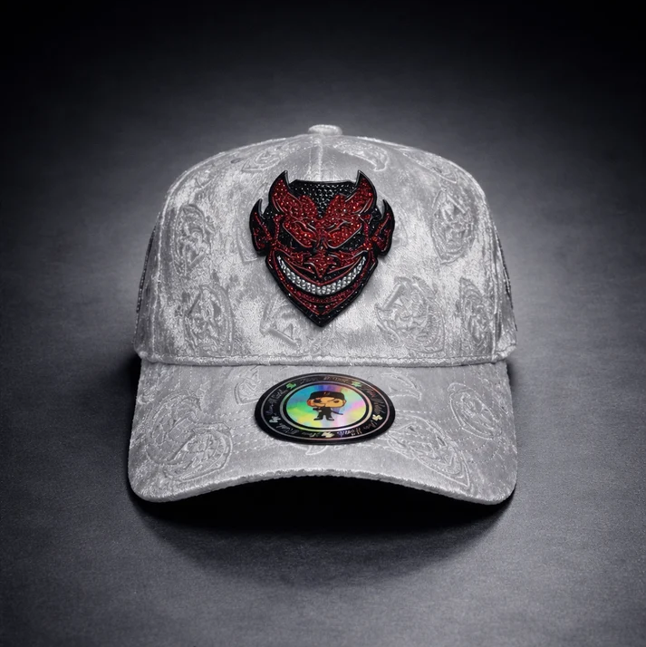 Lucifer v2 White Velvet Snapback