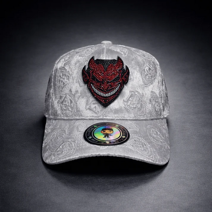 Lucifer v2 White Velvet Snapback