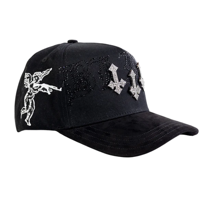 Blitz Crystals Cross Angel Cap