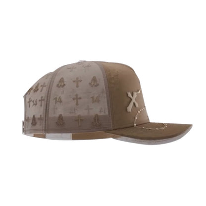 Shiny Long Chain Cap - Brown