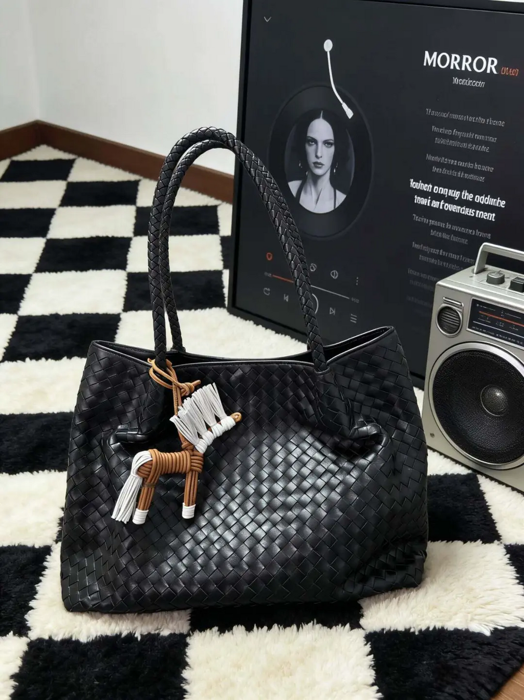 Capri Woven Leather Tote