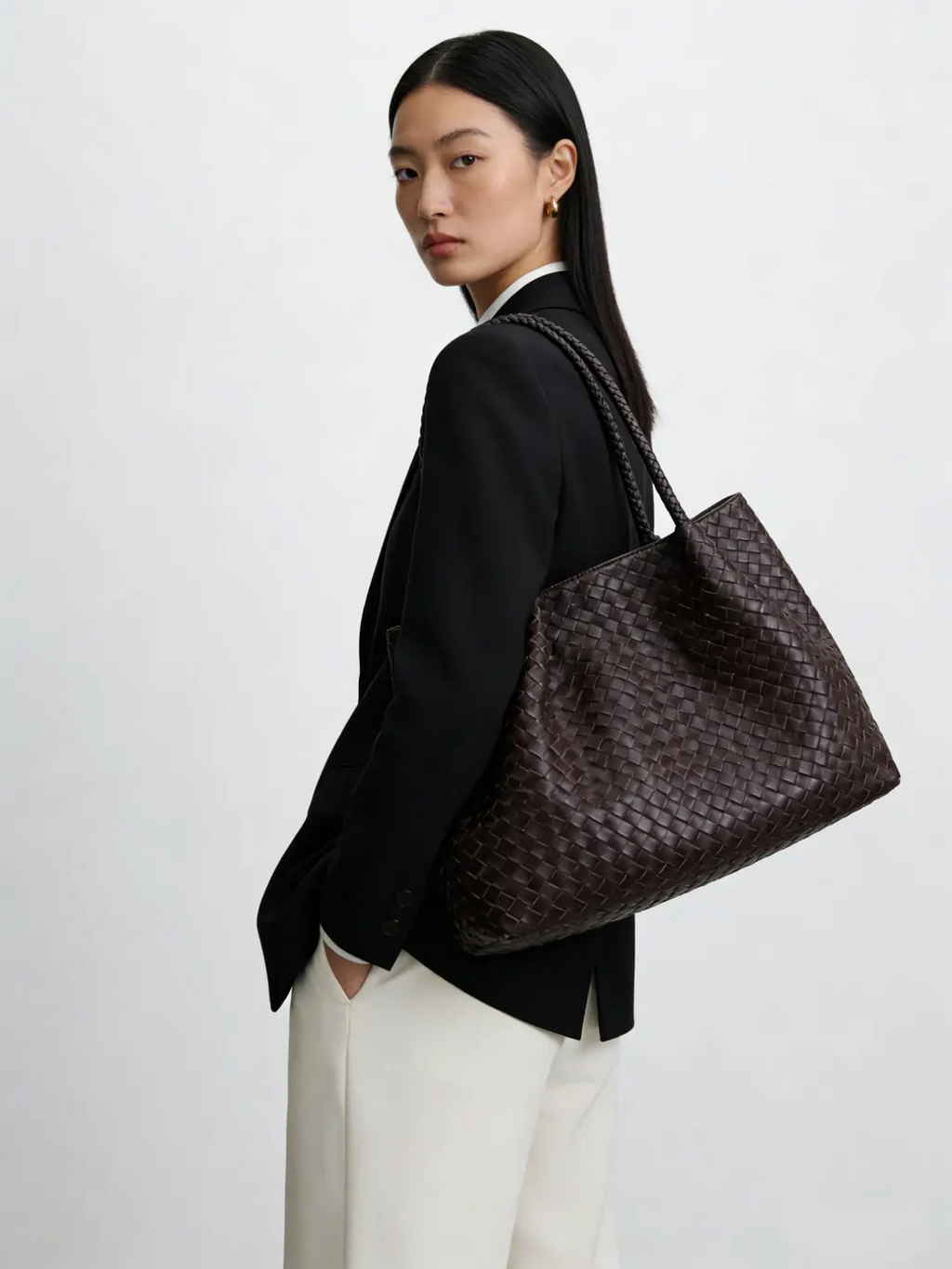Capri Woven Leather Tote