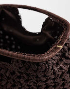 Crochet Straw Frame Clutch Bag