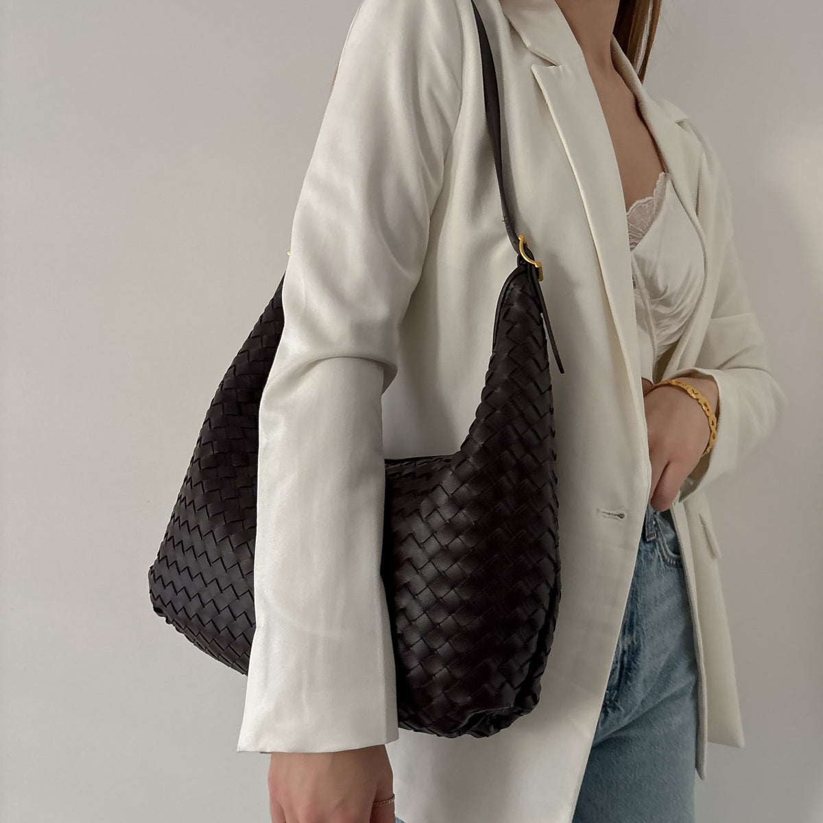 Hailey Woven Shoulder Bag
