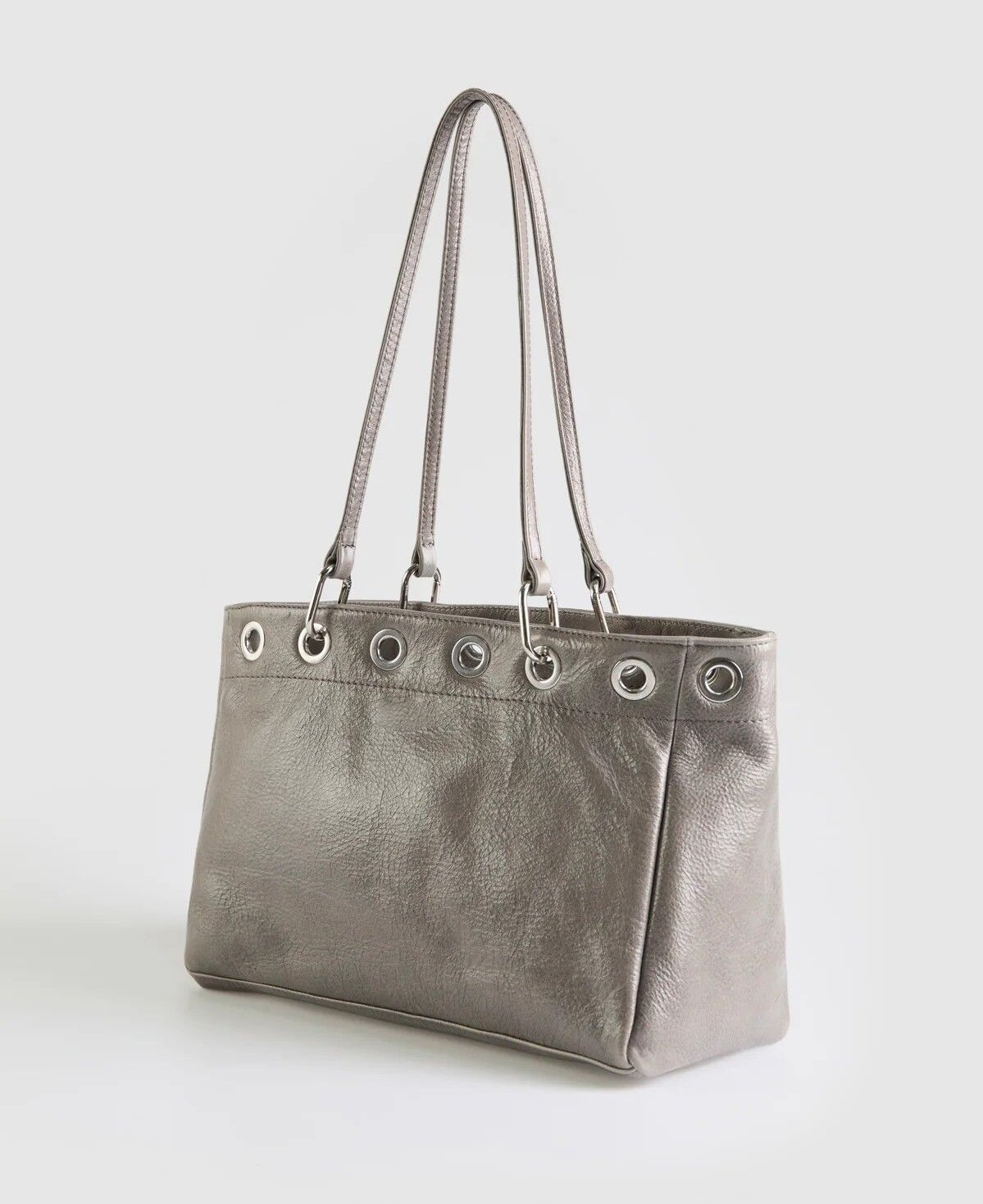 Minimalist Metal Eyelet Shoulder Bag