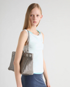 Minimalist Metal Eyelet Shoulder Bag