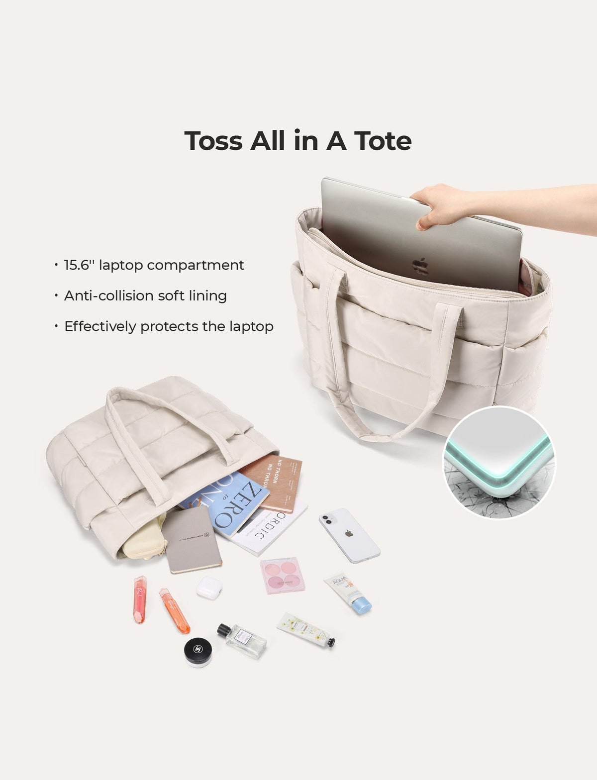 Bubble Puffy Laptop Tote