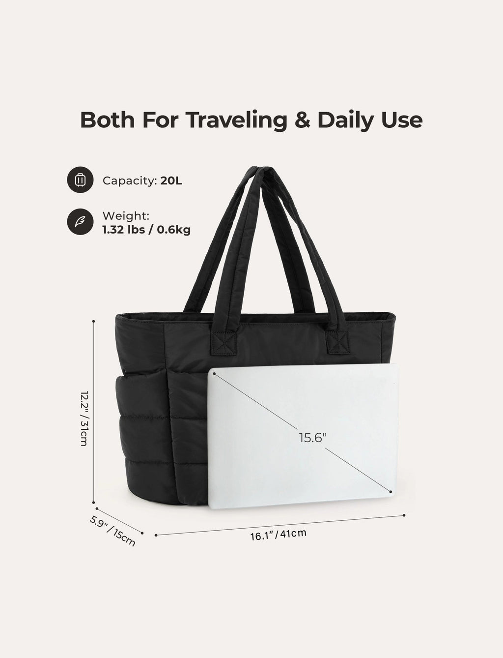 Bubble Puffy Laptop Tote