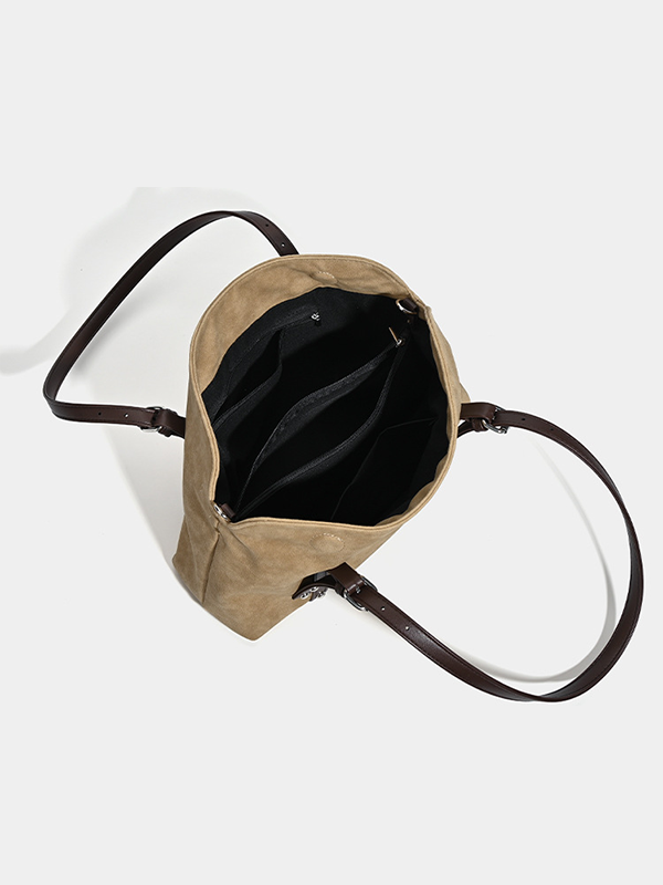 Vintage Faux Suede Hobo Bag