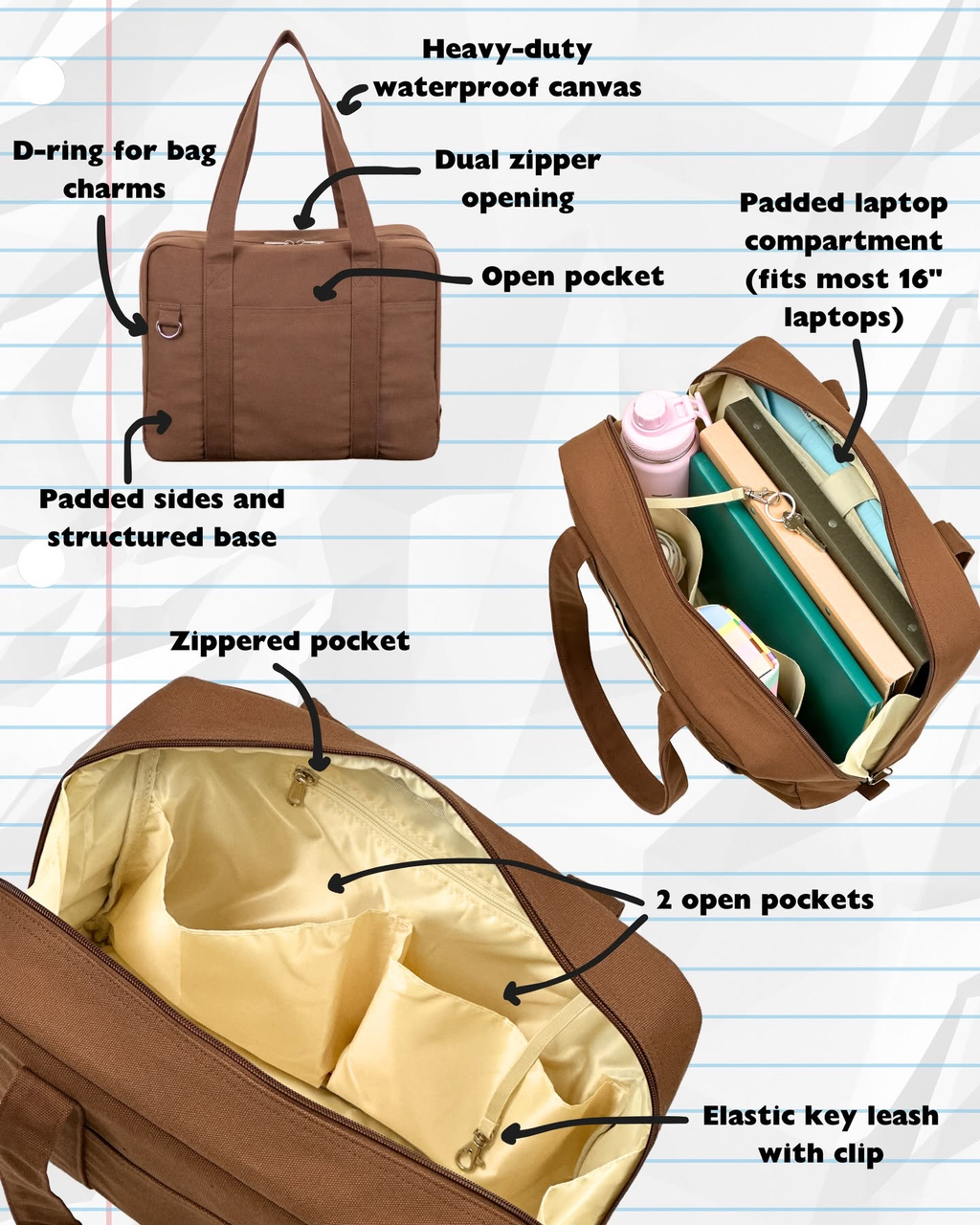 Boston Tote Laptop Bag
