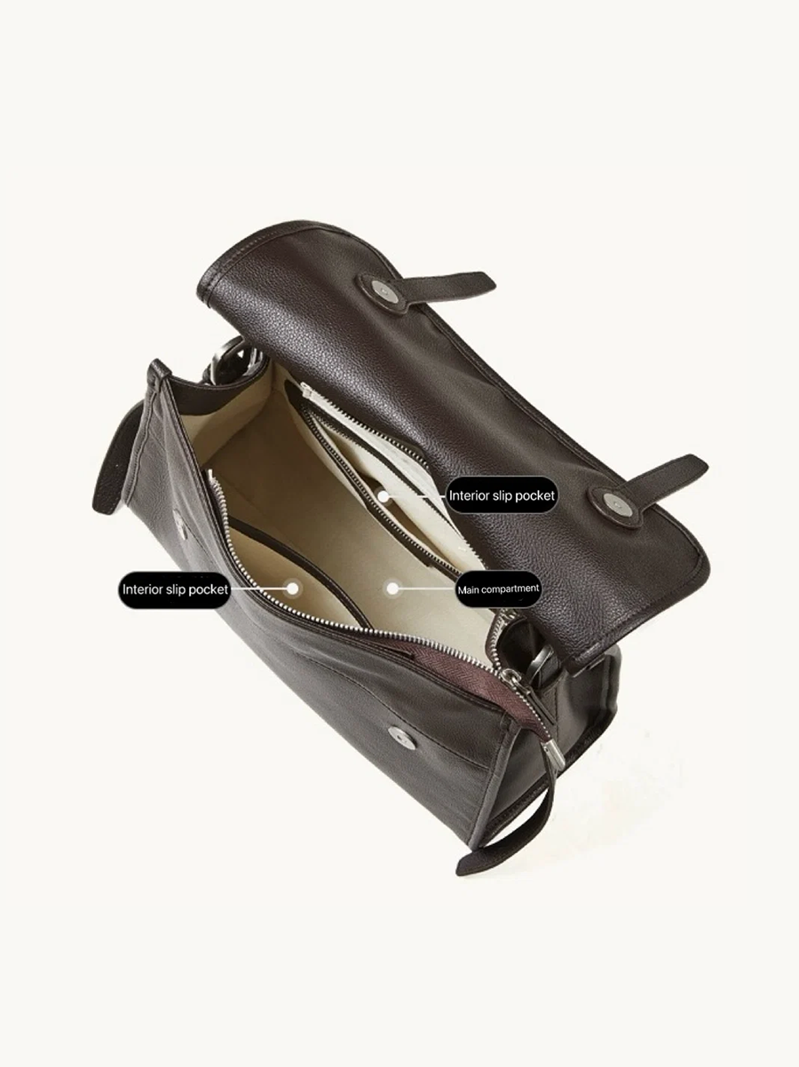 Leather Flap Messenger Bag