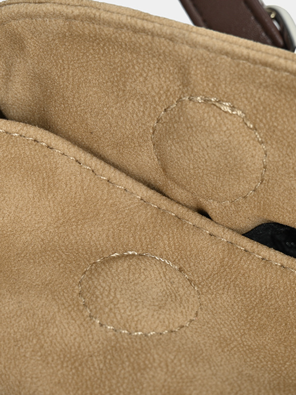 Vintage Faux Suede Hobo Bag