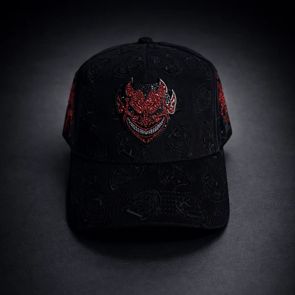 Lucifer v2 Black Snapback With Suede Brim