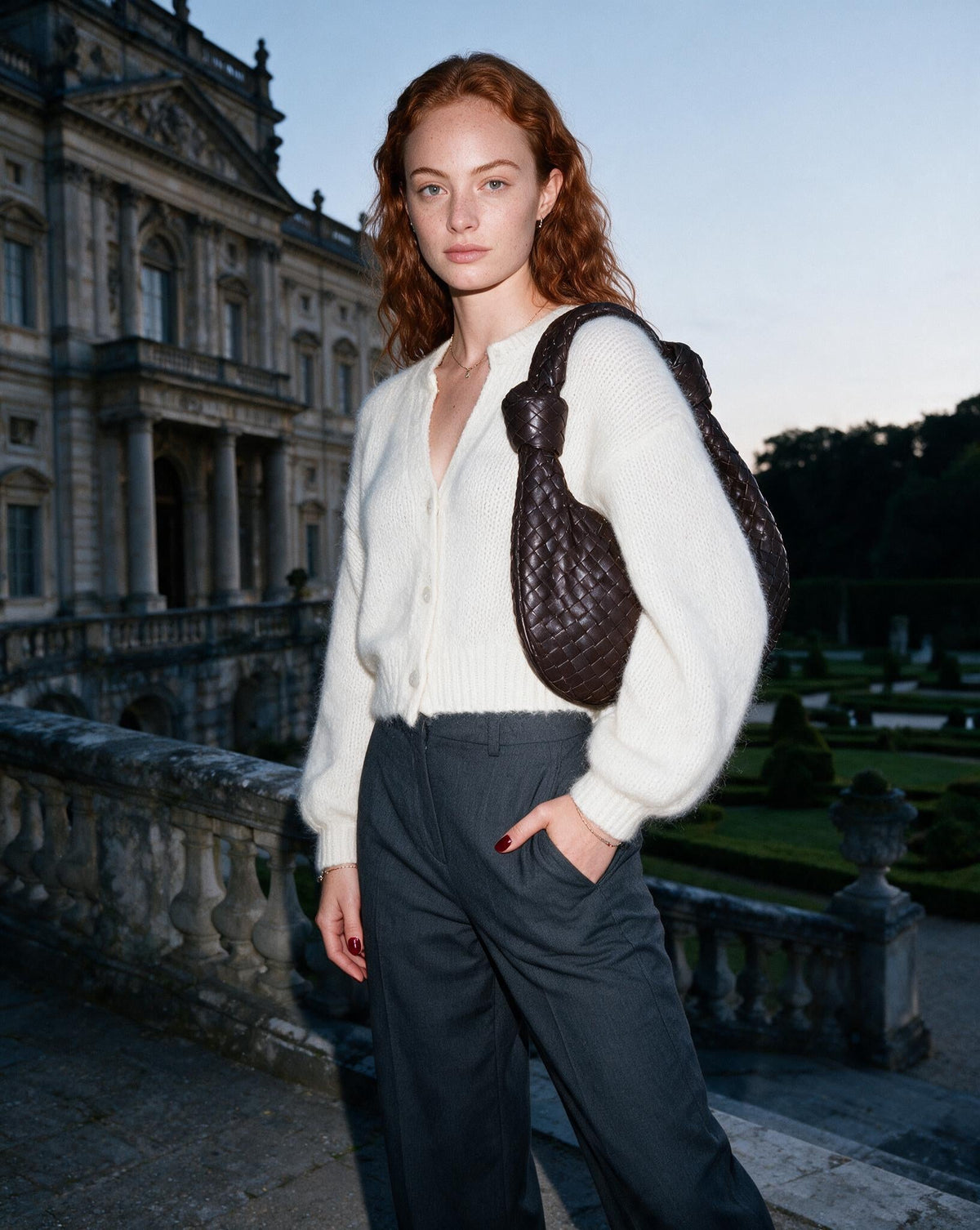 Knotted Woven Hobo Bag