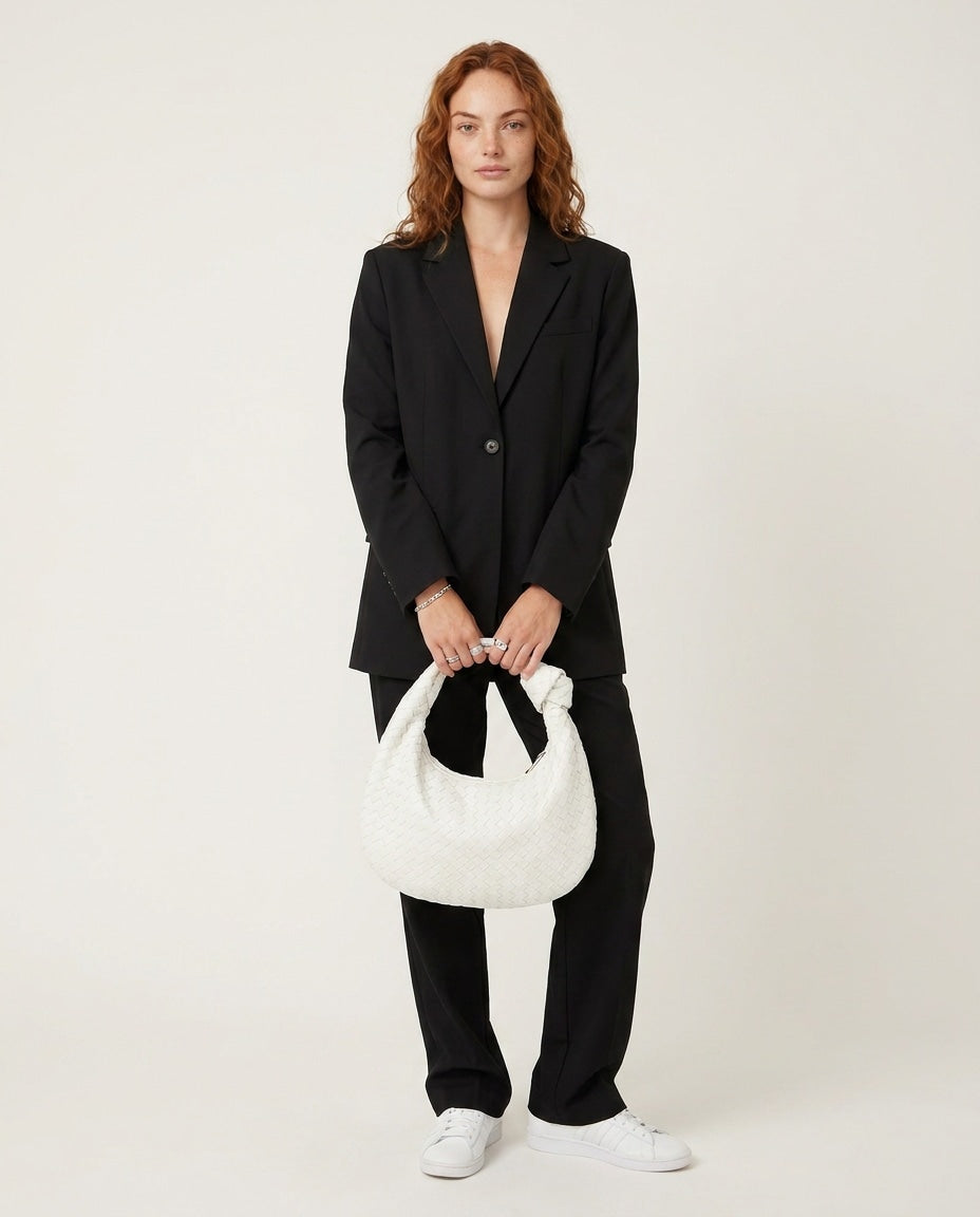 Knotted Woven Hobo Bag