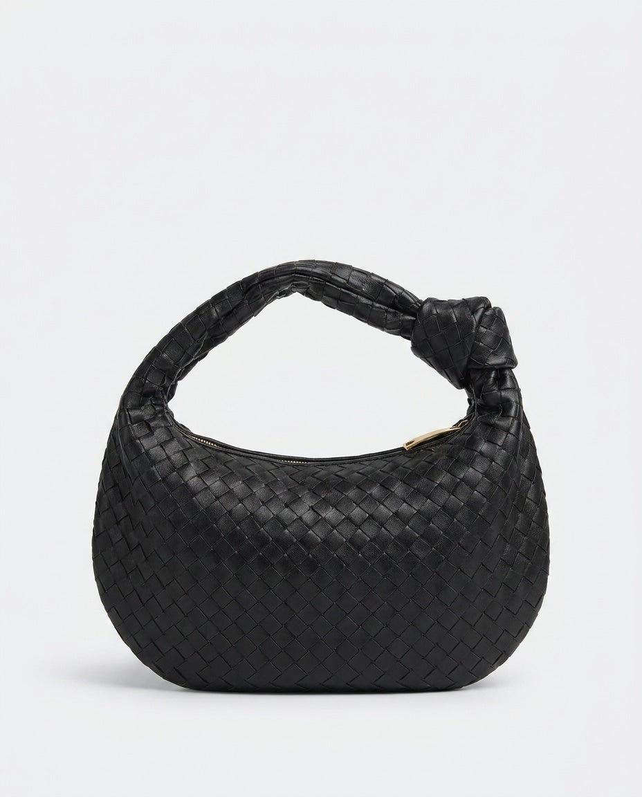 Knotted Woven Hobo Bag