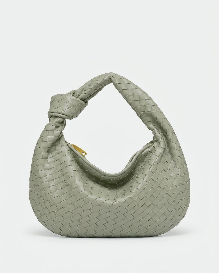 Knotted Woven Hobo Bag